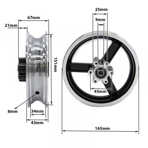 Jantă 10 inch cu frana pe disc pentru Kugoo Kirin M4 [3]