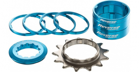 Piese biciclete - Kit single speed Reverse 13T albastru deschis