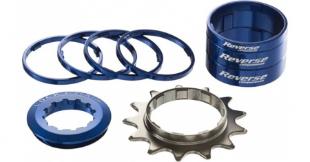 Piese biciclete - Kit single speed Reverse 13T albastru inchis