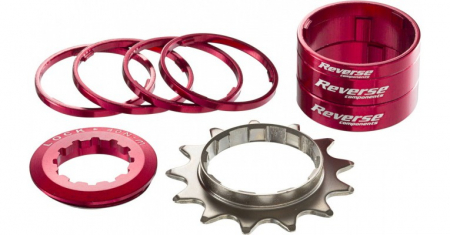 Piese biciclete - Kit single speed Reverse 13T rosu