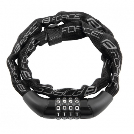 Ciclism - Lacat Force Chain cu cifru 120cm/4mm negru