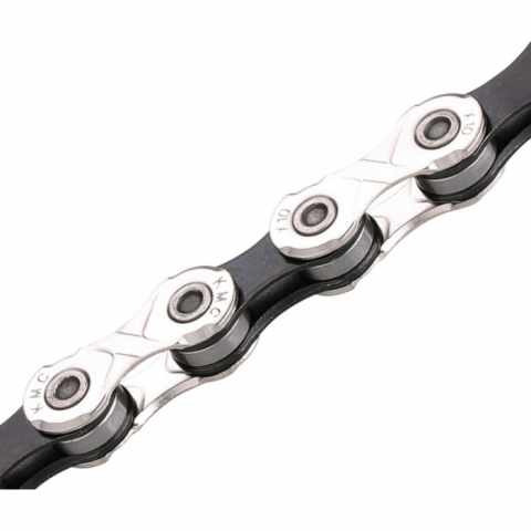 Lant Bicicleta KMC X10, 10 Viteze, 1/2x11/128 inch, 122 Zale, Argintiu-Negru [1]