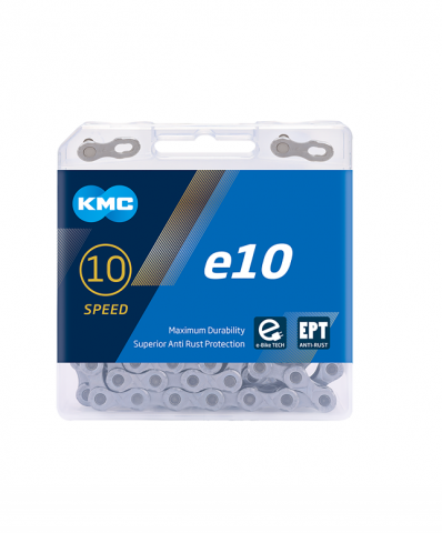 Ciclism - Lant bicicleta electrica KMC E10 EPT 10 Viteze 136 zale Ebike, Argintiu