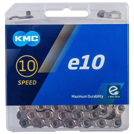 Piese biciclete - Lant bicicleta electrica KMC E10 Silver 10 Viteze 122 zale Ebike, Argintiu