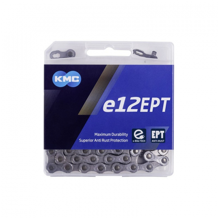 Ciclism - Lant bicicleta electrica KMC E12 EPT 12 Viteze 130 zale Ebike, Argintiu