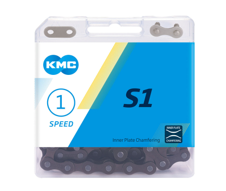 Piese biciclete - Lant KMC S1, Wide Single Speed, 112 zale, Maro