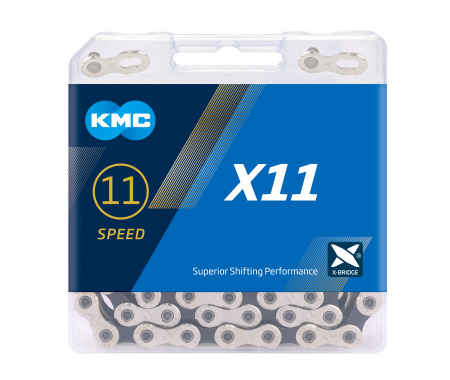 Piese biciclete - Lant KMC X11, 114zale, argintiu-negru