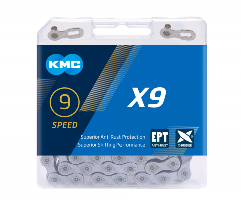 Piese biciclete - Lant KMC X9 EPT 9 Viteze 114 Zale