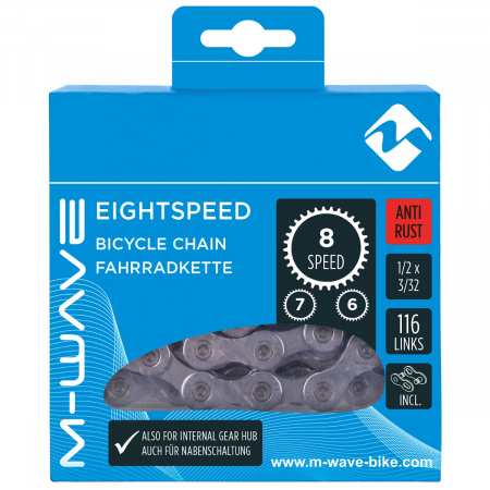 Piese biciclete - Lant M-WAVE 8v 116z 1/2x3/32 Anti-Rust