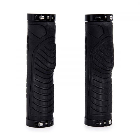 Accesorii trotinete electrice - Mansoane ergonomice gripuri pentru trotineta electrica negre cu doua inele de blocare