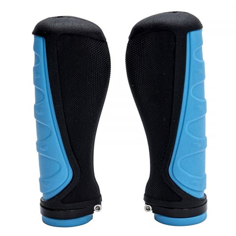 Accesorii trotinete electrice - Mansoane ergonomice gripuri pentru trotineta electrica Negru-Albastru cu inel de blocare