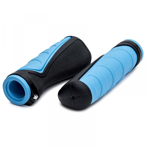 Mansoane ergonomice gripuri pentru trotineta electrica Negru-Albastru cu inel de blocare [1]