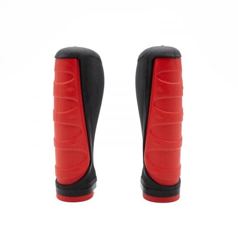 Accesorii trotinete electrice - Mansoane ergonomice gripuri pentru trotineta electrica Negru-Rosu cu inel de blocare