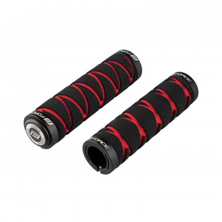 Piese biciclete - Mansoane Force Moly cu blocare, negru/rosu