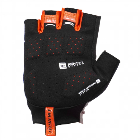 Manusi ciclism 1112, insertie Gel antisoc, sistem ventilatie, portocaliu-negru, marime L [1]