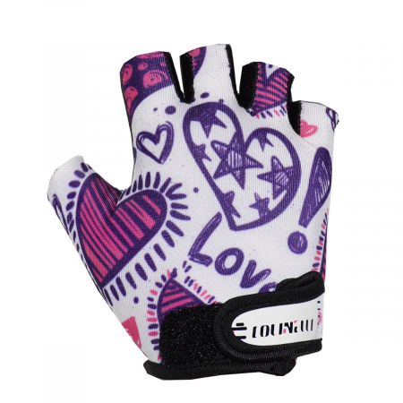 Echipament ciclism - Manusi ciclism copii Colinelli 1278, alb-roz-negru, marime S