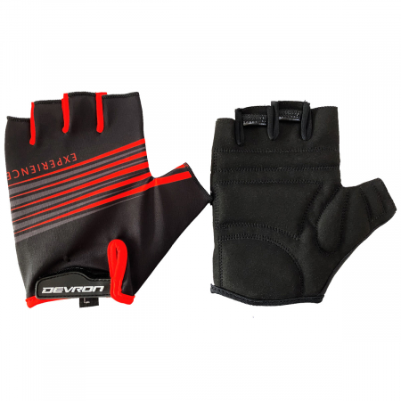 Manusi Ciclism Devron 8215 Stripes - S  Negru-Rosu [1]