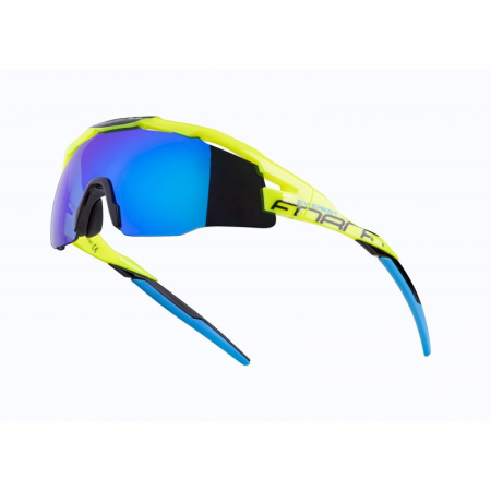 Ciclism - Ochelari Force Everest fluo, lentila albastra oglinda