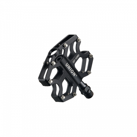 Piese biciclete - Pedale Union SP-1090 aluminiu extrudat negru + CNC, ax Cr-Mo, platforma, rulmenti capsulati