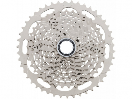 Piese biciclete - Pinioane casetate Shimano Deore M4100, 10viteze, 11-46T, nichelat-argintie