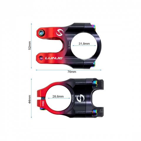 Pipa EWPM-003 31.8mm negru/rosu [2]