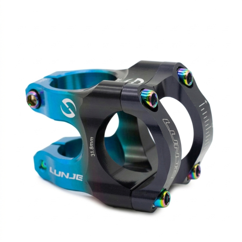 Piese biciclete - Pipa ghidon bicicleta 31.8mm albastru/negru