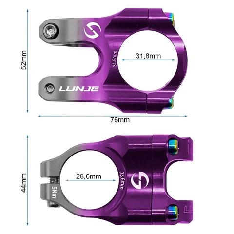 Pipa ghidon bicicleta 31.8mm gri/violet [2]