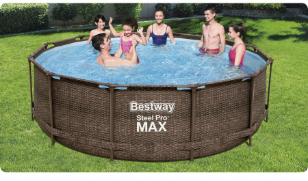 Piscina cu cadru Bestway Steel Pro Max Rattan 366 x 100 cm cu accesorii [1]
