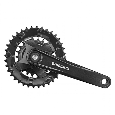 Ciclism - Placa pedalier Shimano FC-MT101-2, 9v, 175mm, 36-22T, fara protectie lant, negru (AFCMT1012E62XL)