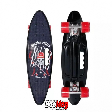 Placa Skateboard copii cu Luminite, Penny Board portabil, Roti din silicon cu lumini LED, ABEC-7 si MANER TRANSPORT, 58 cm - Pirates [1]