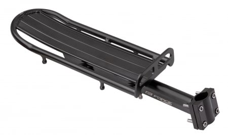 Ciclism - Portbagaj Force Carry cu prindere pe tija de sa, Negru