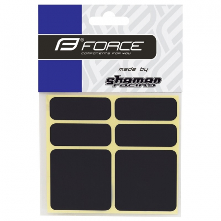 Protectie cadru Force autocolante set 6 bucati negru reflectorizant Ciclism - Protectie cadru Force autocolante set 6 bucati negru reflectorizant