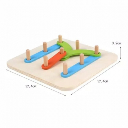 Puzzle lemn, 27 Piese Litere, Cifre si Forme, Multicolor "A hundred change collage" [4]