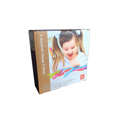 Puzzle lemn, 27 Piese Litere, Cifre si Forme, Multicolor "A hundred change collage" [5]