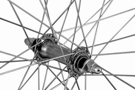 Roata Bicicleta Fata Atlas 26", 559X18, Alu Profil Dublu Culoare Negru, Cnc, Spite Otel Nichelate, Butuc Simplu Argintiu, 3/8, 36H [2]