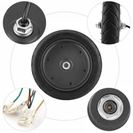Roata cu motor 350W pentru trotineta electrica Xiaomi Mijia M365 / MI 1S cu anvelopa cauciuc si camera 8.5 inch (8 1/2 x 2) [2]