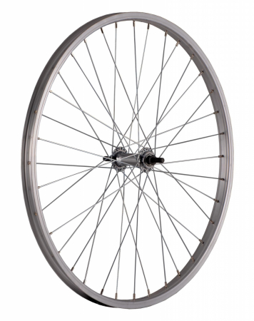 Piese biciclete - Roata Fata 24" Cerurim, Janta Simpls Luna, 507X21, V-Brake, 36H, Argintie