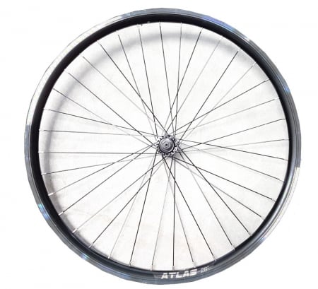 Piese biciclete - Roata Fata 26" Cerurim, Janta Dubla Atlas, 559X18, V-Brake, 36H, Neagra