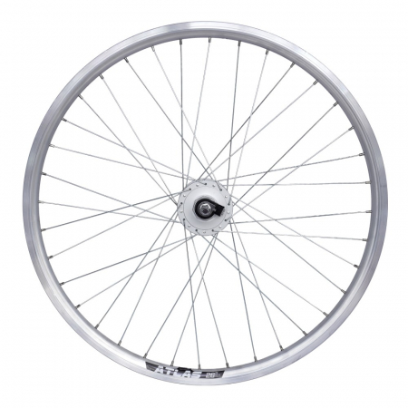 Piese biciclete - Roata Fata 26" Cerurirm, Janta Dubla Atlas, 559X18, Butuc Dinam Shimano Nexus, 36H, Argintie