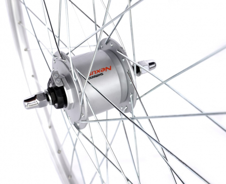 Roata Fata 26" Cerurirm, Janta Dubla Atlas, 559X18, Butuc Dinam Shimano Nexus, 36H, Argintie [2]