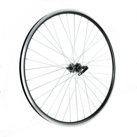 Piese biciclete - Roata fata 27.5 Fivestars V-brake, negru, butuc negru cu bile si QR