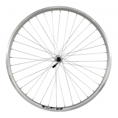 Ciclism - Roata Fata 28" Cerurim, Janta Dubla Atlas, 622X18, Butuc Shimano, V-Brake, 36H, Argintie