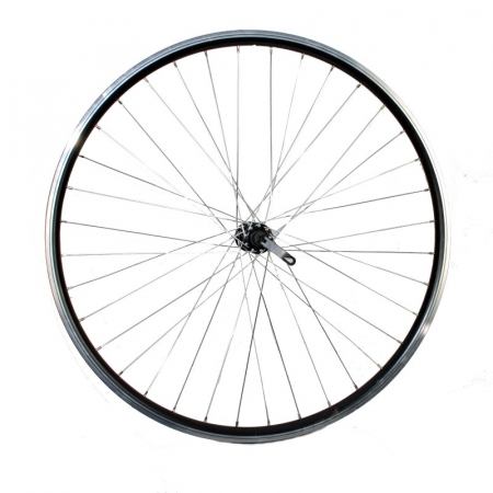Piese biciclete - Roata fata 28x1.75 Fivestars V-brake, negru, butuc negru cu bile si QR