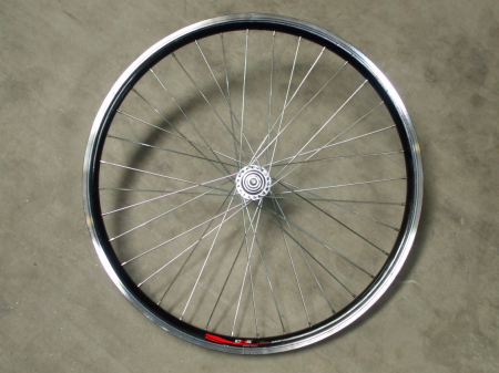 Piese biciclete - Roata Spate 24" Cerurim, Janta Dubla Atlas, 507X18, V-Brake, 36H, Neagra