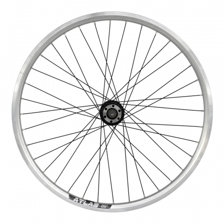 Piese biciclete - Roata Spate 26" Cerurim, Janta Dubla Atlas, 559X18, Disc, 36H, Argintie