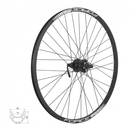 Ciclism - Roata spate 26 Force Basic Disc 559x19 butuc Shimano FHM475
