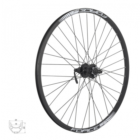 Ciclism - Roata spate 27.5 Force Basic Disc 584x19 neagra