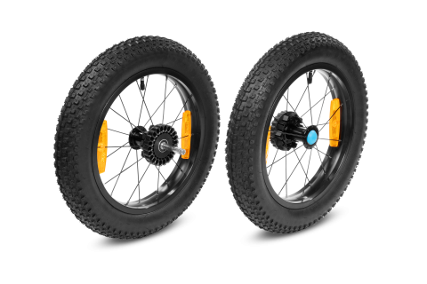 Scaun bicicleta copii - ROTI SPATE CARUCIOR CUBE FAT FOR KIDS TRAILER DOUBLE Set