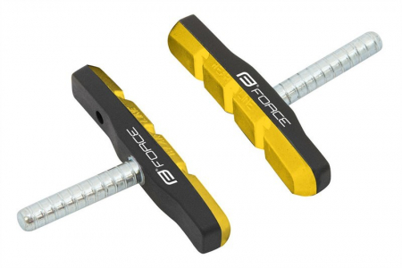 Saboti frana bicicleta - Saboti frana Force cu pin 70mm negru/galben