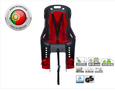Ciclism - Scaun Bicicleta Spate pentru Copii Prindere pe Portbagaj  LASALLE SPORTS Flamingo Antracit-Rosu